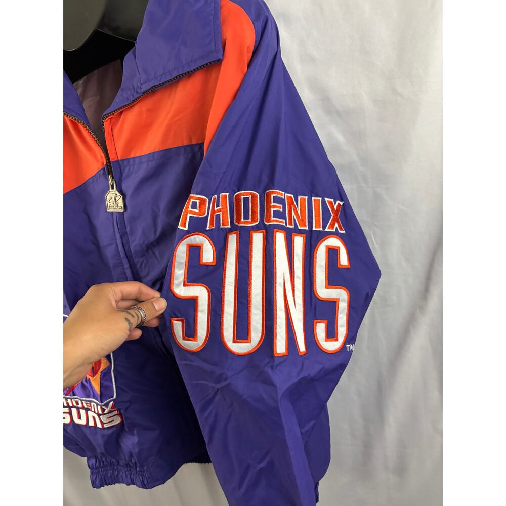 NWT Vtg 90s NBA Phoenix Suns Logo Athletic Sharktooth Windbreaker Jacket Mens M‎ - Picture 4 of 16
